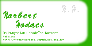 norbert hodacs business card